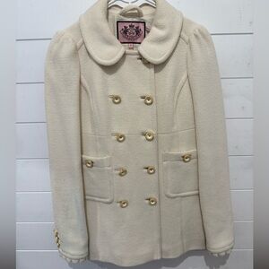 Juicy Couture Cream Double-Breasted Women's Coat